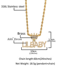 Load image into Gallery viewer, Name Necklace Mini Letter With Crown Custom Personalized  Cubic Zirconia
